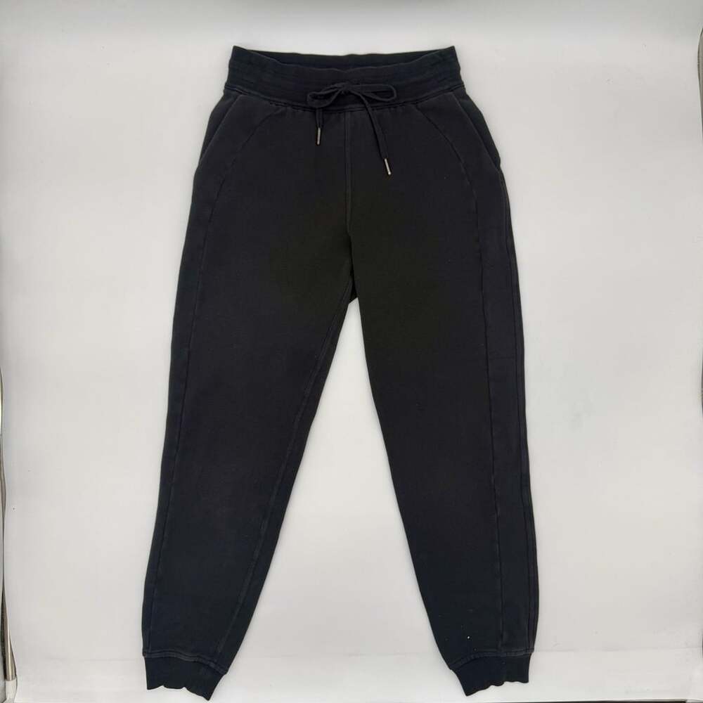 Lululemon Scuba Jogger Size 4 Black Cotton Fleece Sweatpants